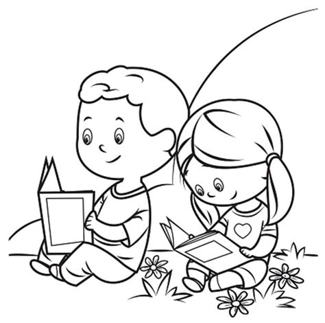 29+ Desenhos de Crianças Lendo para Imprimir e Colorir/Pintar