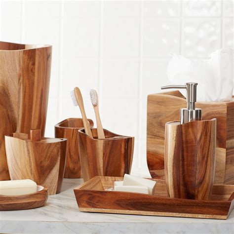 acacia wood bathroom accessories  gayla wilson blog