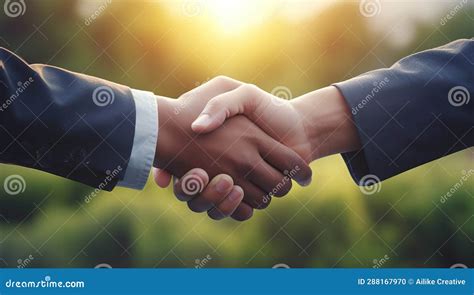 Business People Shaking Hands Close Up Handshake Concept Stock