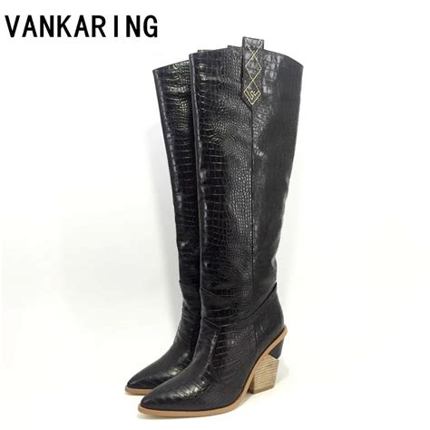 Бренд vankaring; женские сапоги до колена из микрофибры; пикантные ...