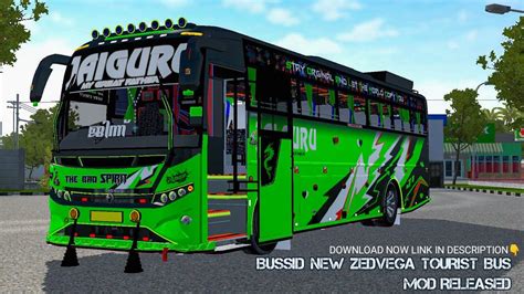 BUSSID NEW ZEDVEGA TOURIST BUS MOD RELEASED FULL LIGHTS FREE PERFECT