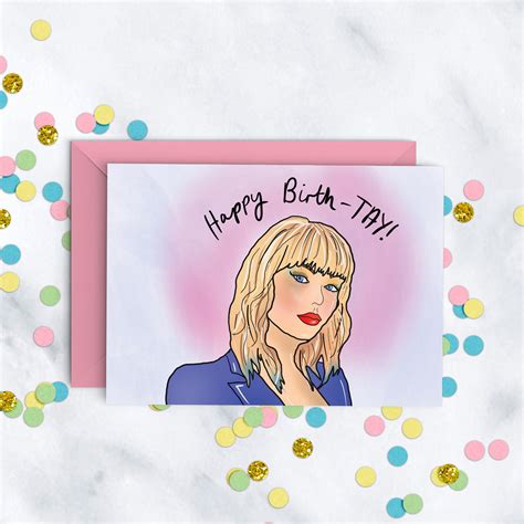 Happy Birth Tay Taylor Swift Birthday Card Etsy