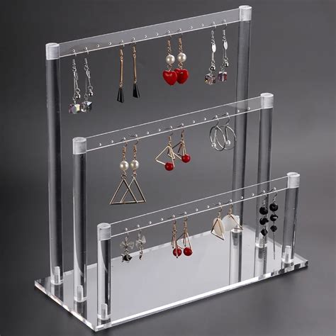 High Quality Acrylic 3 Layer Earring Display Shelf Jewelry Holder