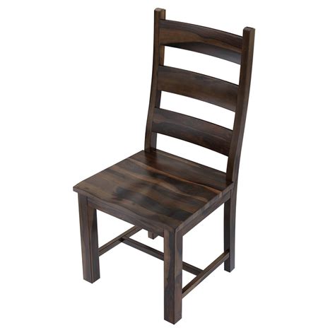 Modern Pioneer Rustic Solid Wood Ladder Back Dining Chair