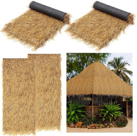 Windyun Pcs Artificial Tiki Hut Grass Roof Inch X Feet Mexican