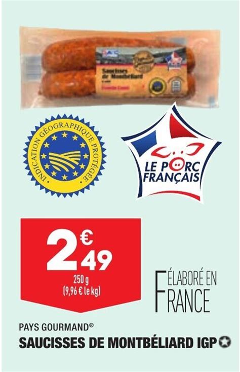 Promo Saucisses De Montb Liard Igp Chez Aldi