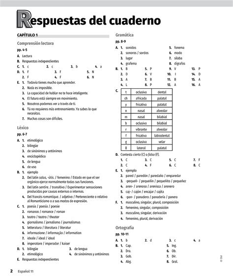 204117 Savia Espanol 11 guia Respuesta Cuaderno CAPÍTULO 1