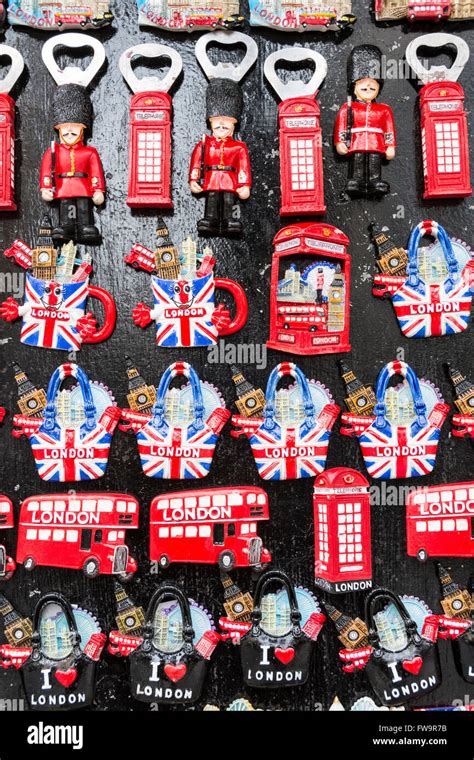 London souvenirs and tourist trinkets on Oxford Street, London, UK ...