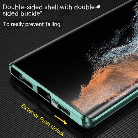 Cheap 360 Double Sided Glass Magnetic Metal Case For Samsung Galaxy S24