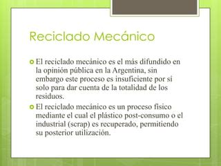 El reciclado de plásticos PPT