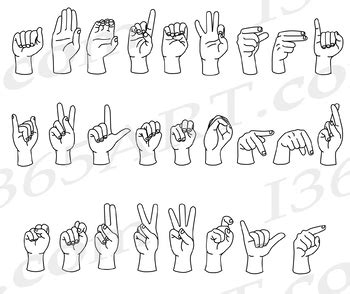 ASL Alphabet Clipart American Sign Language by I 365 Art - Clipart 4 School