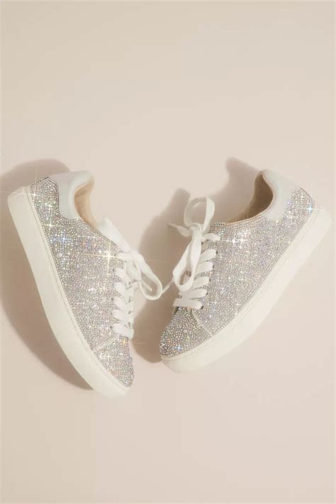 Flower Girl Sparkly Crystal Platform Sneaker Davids Bridal