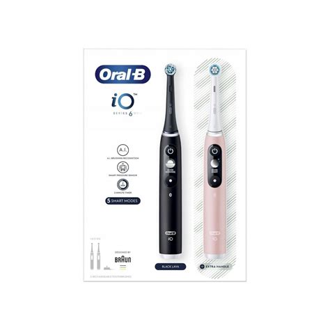 Електрическа четка за зъби, Oral-B iO Series 6 Duo, черна, розова - eMAG.bg