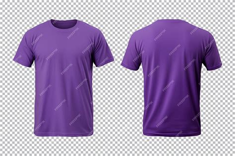 Premium Psd Realistic Set Of Male Purple Tshirts Mockup Front And