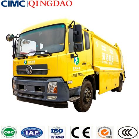 Dongfeng Chassis Cimc Brand 12cbm Compacted Garbage Trucks For Hangzhou