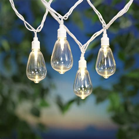 Mainstays Count Led Edison Bulb Outdoor String Lights With White