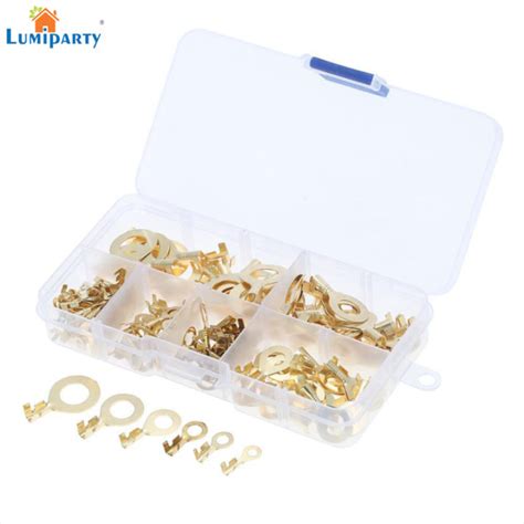 Lumiparty Pcs Ring Terminal Kit Ring Lugs Eyes Copper Crimp