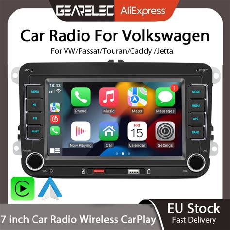 7 polegada carro rádio sem fio carplay android auto para vw passat