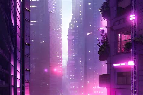 Elle Arden Walby - Purple Cyberpunk City