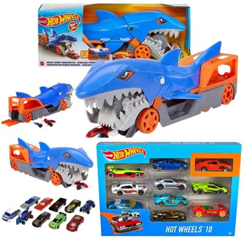 HOT WHEELS WYRZUTNIA TRANSPORTER REKIN MAŁE SAMOCHODZIKI METALOWE 10SZT 5907173291516