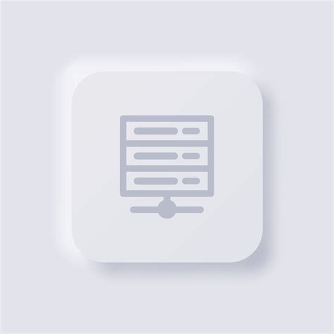 Server icon, White Neumorphism soft UI Design for Web design ...