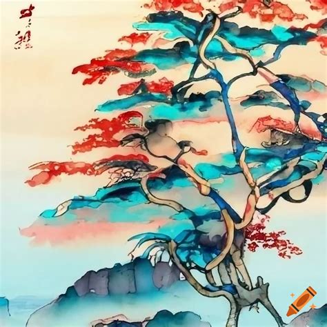 Ukiyo E Stained Glass Watercolors Huangshanwildflowers Graffiti