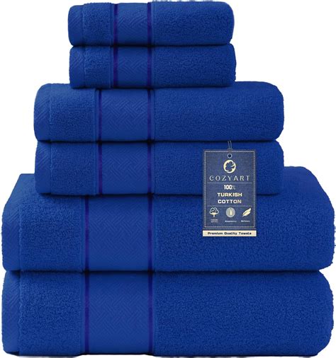 Amazon COZYART Royal Blue Bath Towels Set 6 Piece 2 Bath Towels 2