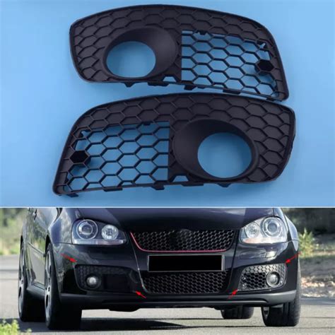 1pair Front Bumper Fog Light Cover Grill Honeycomb Fit For Vw Golf Gti Mk5 06 09 Eur 104 50