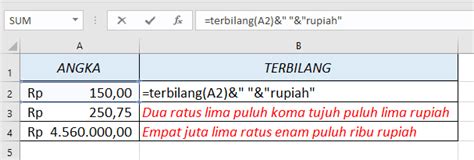 Cara Menggunakan Terbilang Pada Excel 2007