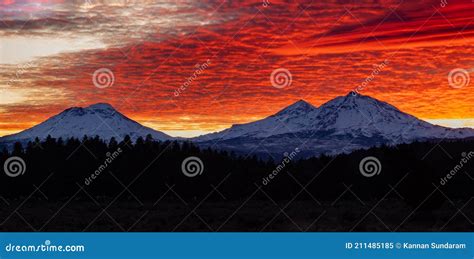 The View Of Mt Bachelor And The Three Sisters From Sisters Oregon