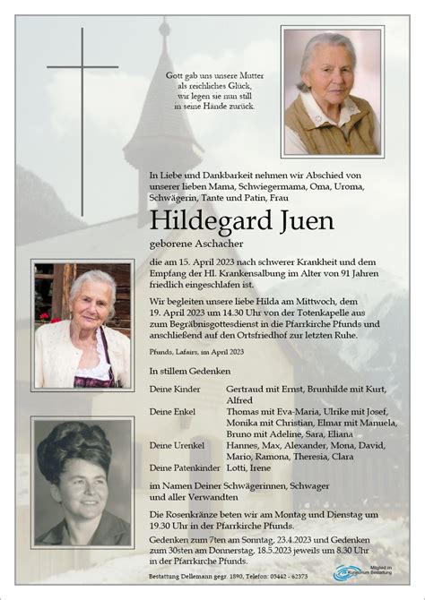 Hildegard Juen Kuratorium Bestattung