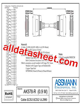 AK578 R Datasheet PDF Assmann Electronics Inc