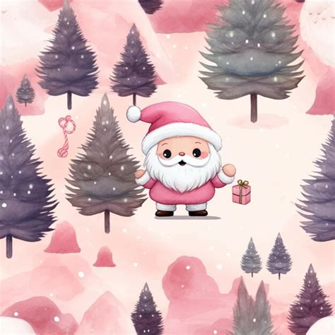 Premium Photo There Is A Cartoon Santa Claus Holding A Present In A