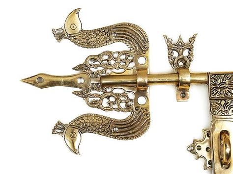 14 Brass Manichitrathazhu Door Lock Exotic India Art