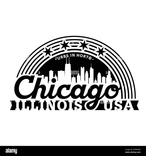 Chicago, Illinois, USA. Logo design template. Vector and illustration ...