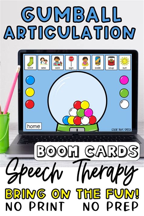 Gumball Articulation Boom Cards Preschool Speech Therapy