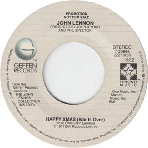 John Lennon Happy Xmas War Is Over US Promo 7 Vinyl Single 7 Inch