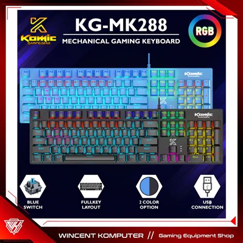 Jual Keyboard Gaming Mechanical Komic Kg Mk Black Shopee Indonesia