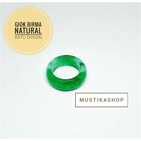 jual cincin batu giok birma asli hijau berserat natural  kesehatan