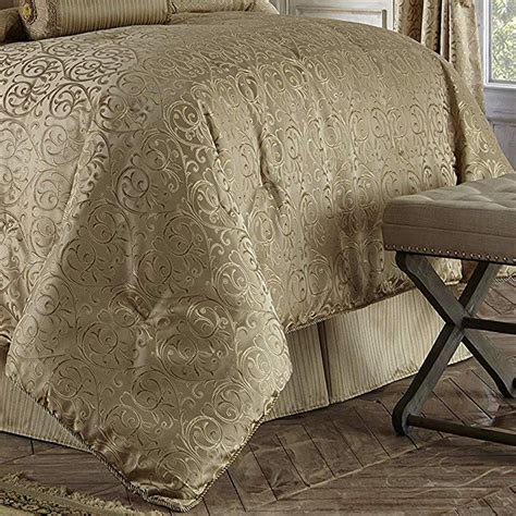 Anya Pale 4 Piece Gold Comforter Set By Waterford Latest Bedding