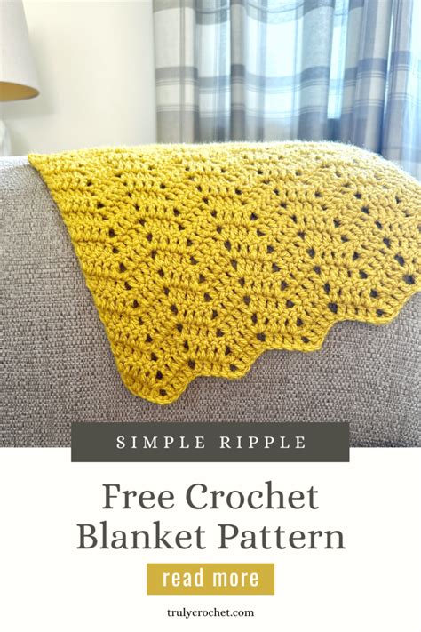 Simple Ripple Blanket Free Crochet Pattern Truly Crochet