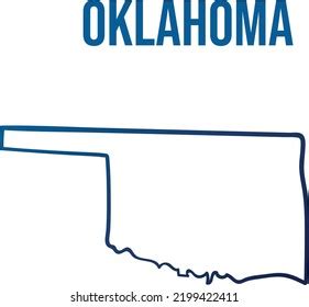 Oklahoma State Outline Blue Gradient Map Stock Vector (Royalty Free ...