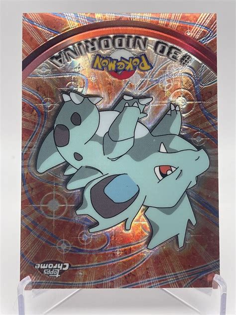 A6 Pokemon Topps Chrome Card TV Animation Edition Nidorina 30 Red Logo