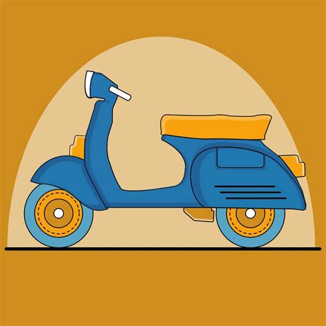 Cl Sico Scooter Vector Ilustraci N Vector En Vecteezy