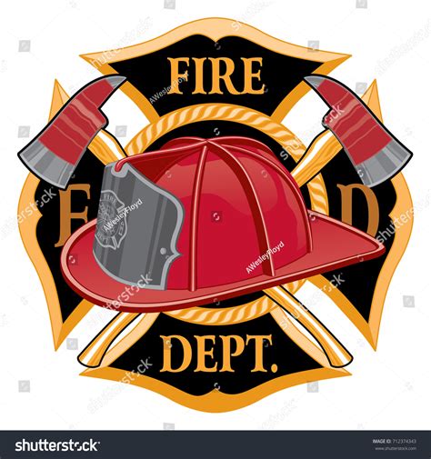 Fire Department Cross Symbol Illustration Fireman Stock Illustration ...