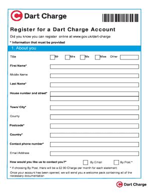 Fillable Online Dart Charge Baccountb Registration Form Govuk Fax