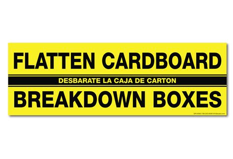 Flatten Cardboard Breakdown Boxes Sticker Hhh Incorporated Waste