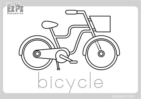 Bicycle Coloring Page for Kids Free PDF Download - Ezpzlearn.com