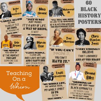 60 Black History Posters-w/ Quotes for Bulletin Board or Display- GROWING BUNDLE