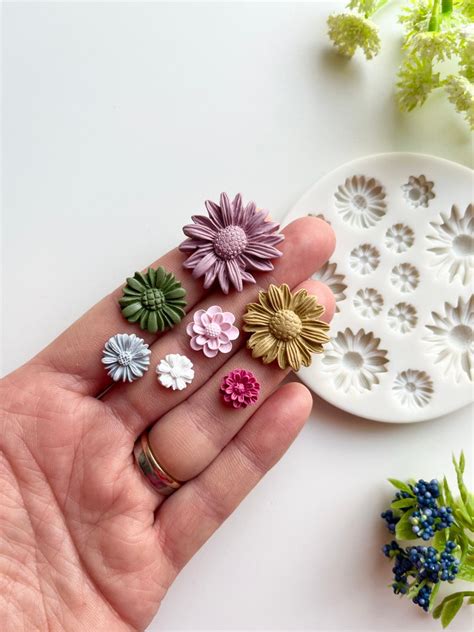 7 Flower Mould Bouquet Polymer Clay Cutters Micro Cutters Etsy UK